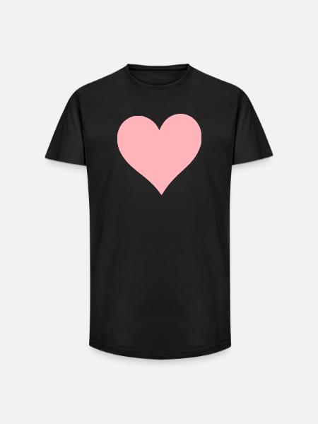 Saint-Valentin Cœur Rose, St.valentin - T-shirt coupe longue homme - noir
