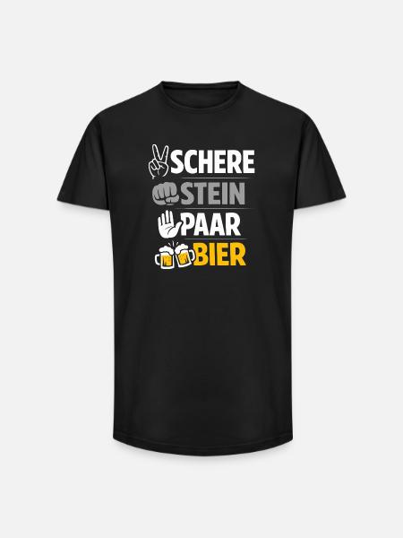 Ciseaux, Pierre de Bière : Amitié & Bière - T-shirt coupe longue homme - noir