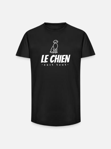 The dog knows everything - Long Fit Men's T-Shirt - black