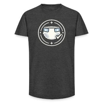 Diaper Duty Badge Shirt - Long Fit Men's T-Shirt - charcoal grey - Front - AI Model Male 185 light (185cm)