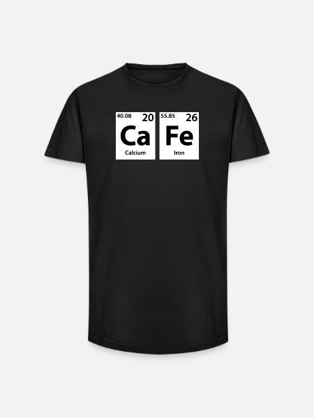 CaFe Chemistry Periodic Table - Long Fit Men's T-Shirt - black