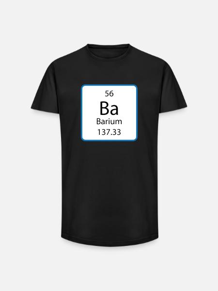 Ba Chemistry Periodic Table - Long Fit Men's T-Shirt - black