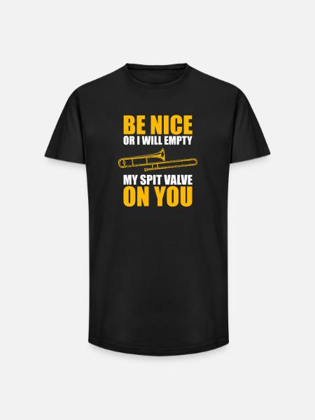 Be nice trombone trombone player trombonist - Long Fit Men's T-Shirt - black