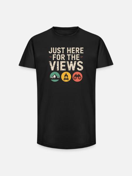 Views First Outdoor Tee - Long Fit Men's T-Shirt - black