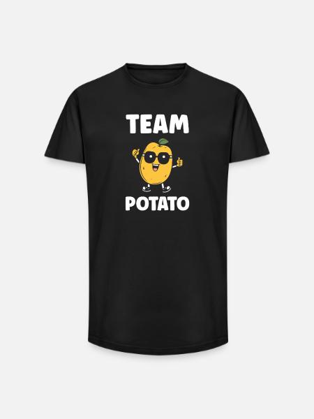Team Potato Wacky Cartoon - Long Fit Men's T-Shirt - black