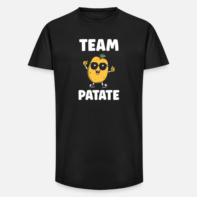 Team Potato Smiling Maskottchen - Long Fit Männer T-Shirt - Schwarz