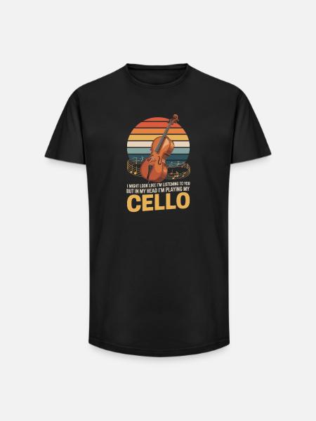 Playing My Cello - Long Fit Men's T-Shirt - black