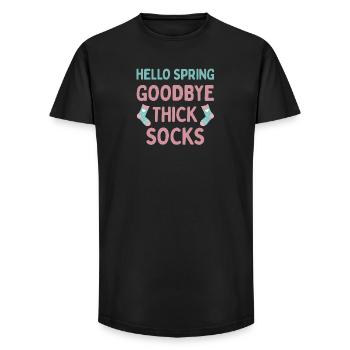 Hello Spring Goodbye Thick Socks - Long Fit Men's T-Shirt - black - Front - AI Model Male 185 light (185cm)