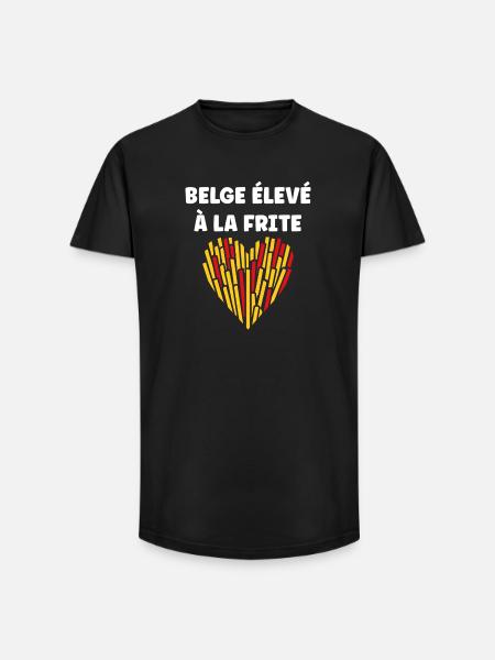 Belgian Lovers of French Fries Heart - Long Fit Men's T-Shirt - black
