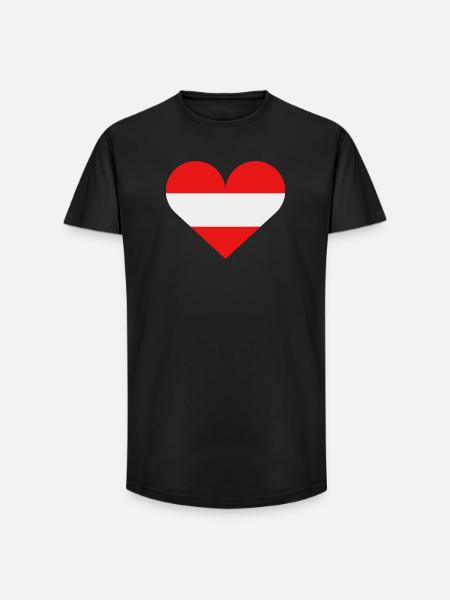 Austria heart flag - Long Fit Men's T-Shirt - black