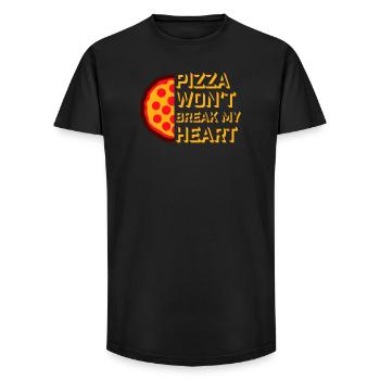 Pizza Won't Break My Heart Food Love Humor - Long Fit Men's T-Shirt - black - Front - AI Model Male 185 light (185cm)