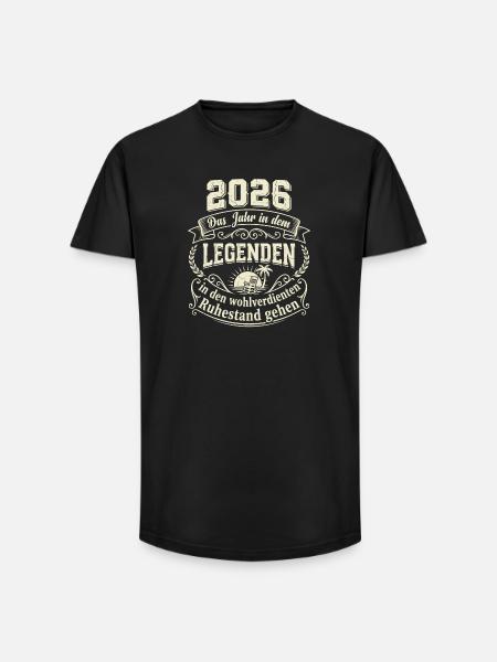 2026 Retirement Retiree Pensioner Legend Gift - Long Fit Men's T-Shirt - black