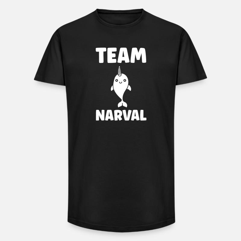 Narwal - Long Fit Männer T-Shirt - Schwarz