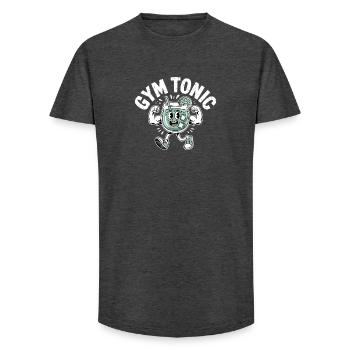Gym Tonic - Citation motivationnelle de salle de sport - T-shirt coupe longue homme - charbon - Devant - AI Model Male 185 light (185cm)