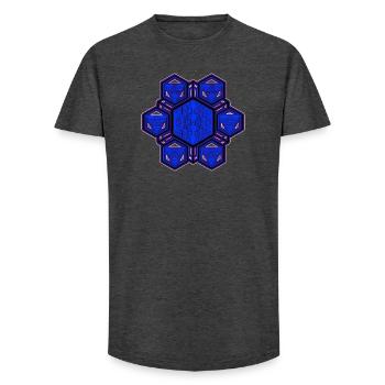 Festival Wear Trance Goa Rave Techno Party Mandala - T-shirt coupe longue homme - charbon - Devant - AI Model Male 185 light (185cm)