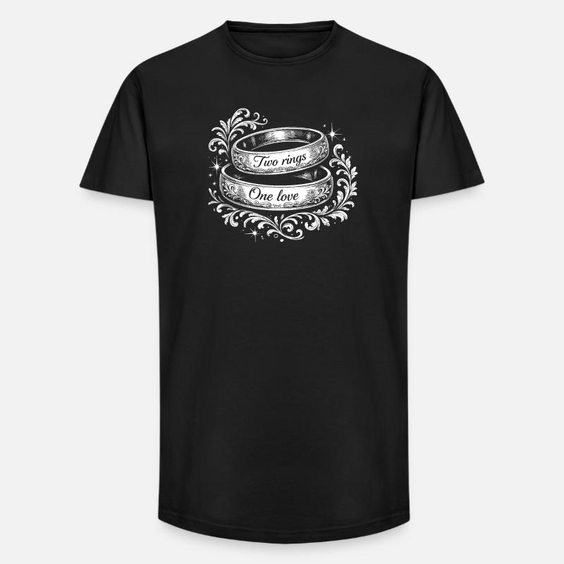 Zwei Ringe Eine Liebe - Long Fit Männer T-Shirt - Schwarz