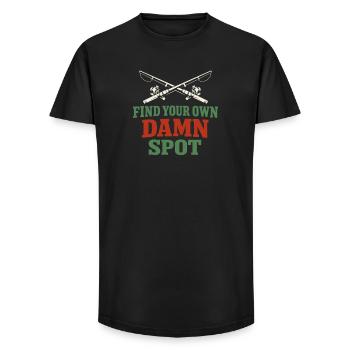 Secret fishing spot – don't ask - Long Fit Men's T-Shirt - black - Front - AI Model Male 185 light (185cm)