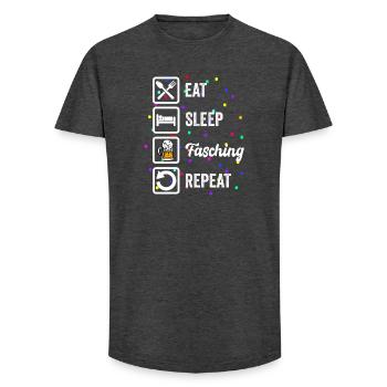 Eat Sleep Carnaval Repeat – Bière & Carnaval - T-shirt coupe longue homme - charbon - Devant - AI Model Male 185 light (185cm)