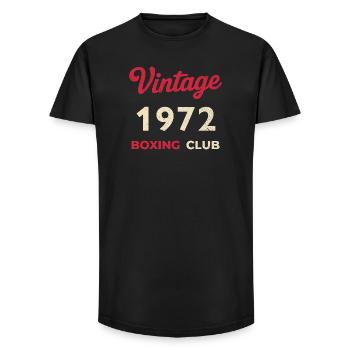 Vintage 1972 – Année de naissance rétro du Boxing Club - T-shirt coupe longue homme - noir - Devant - AI Model Male 185 light (185cm)