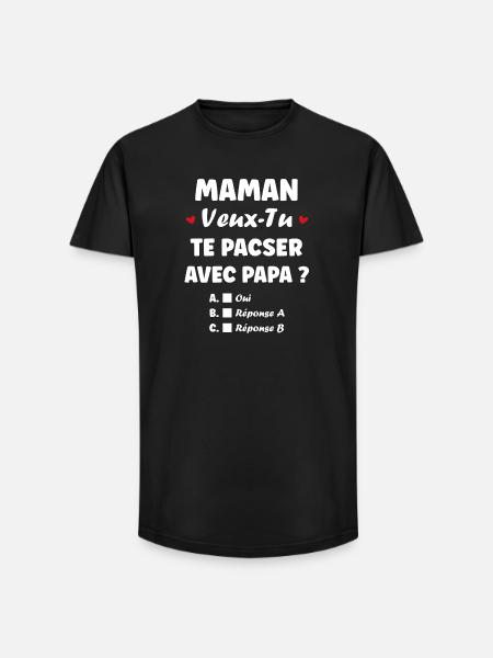 Mor, vil du indgå i et registreret partnerskab med far? - Long fit herre T-shirt - sort