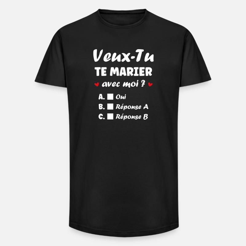 Interactive Wedding Proposal - Long Fit Men's T-Shirt - black