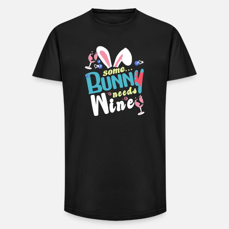 Some rabbit needs some wine - Long Fit Men's T-Shirt - black