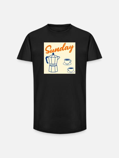 Sunday Coffee Couple - Long Fit Men's T-Shirt - black