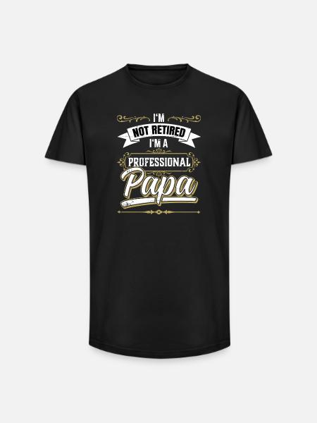 Not retired, professional dad - Long Fit Men's T-Shirt - black
