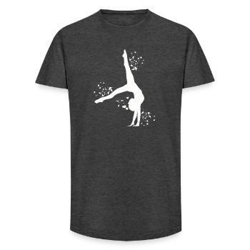 Gymnast with clubs rhythmic gymnastics - Long Fit Men's T-Shirt - charcoal grey - Front - AI Model Male 185 light (185cm)