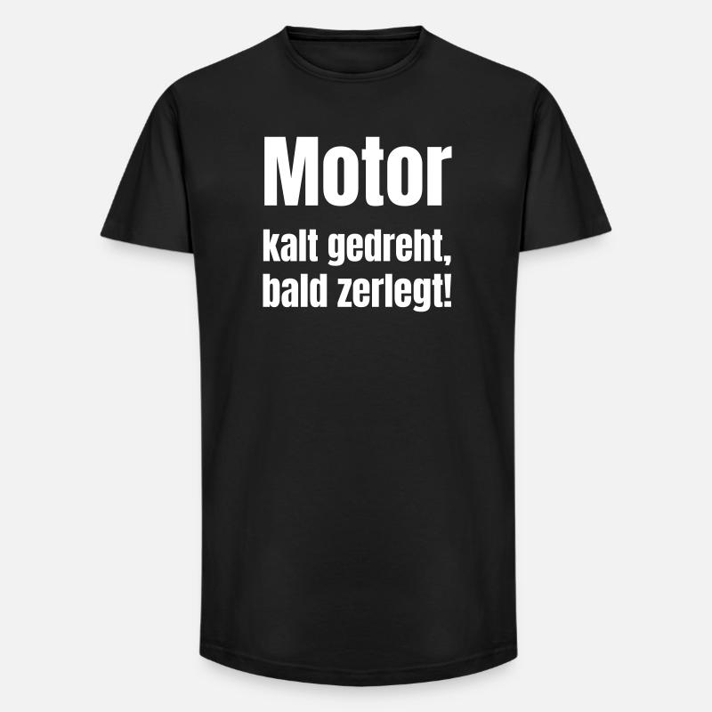 Kalter Motor Spruch - Long Fit Männer T-Shirt - Schwarz