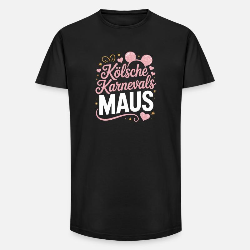 Kölsche Karnevalsmaus Karneval Köln Kölner Maus - Long Fit Männer T-Shirt - Schwarz
