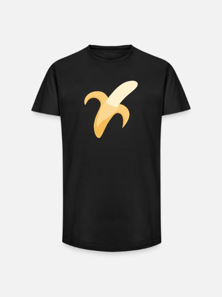 Minimal Banana Peel Illustration - Long Fit Men's T-Shirt - black