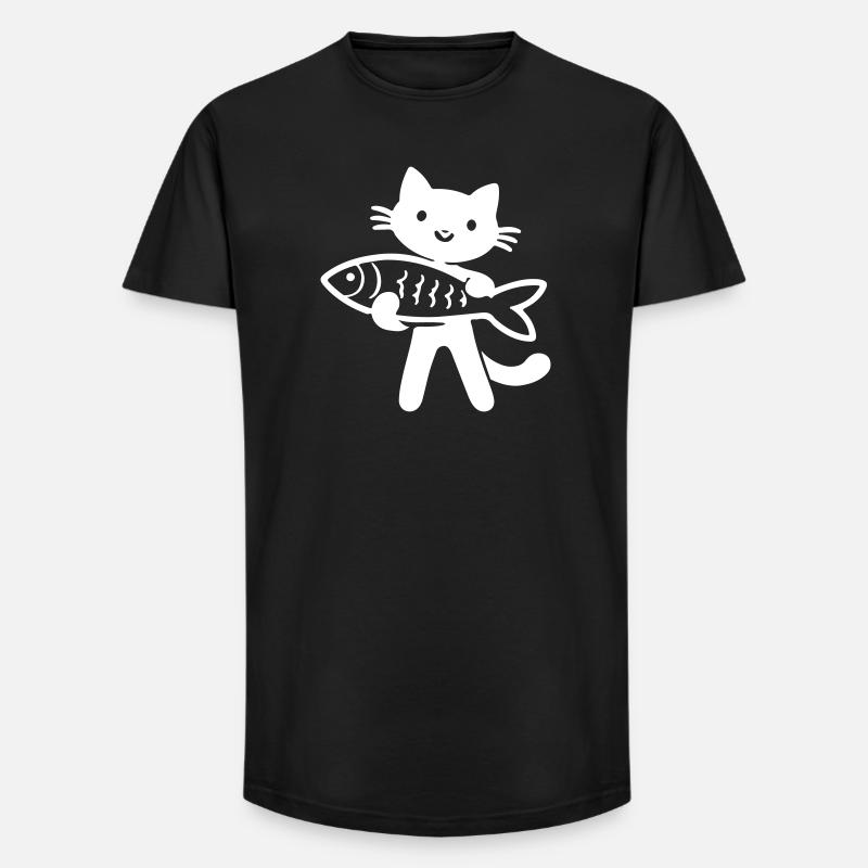 Pesce gatto - T-shirt uomo a vestibilità lunga - nero