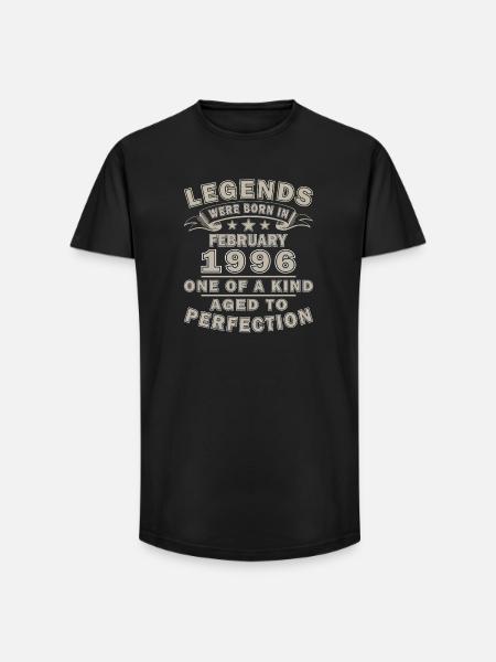 February 1996 Birthday Husband - Long Fit Men's T-Shirt - black