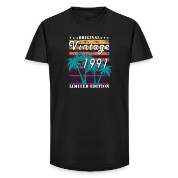 1991 - Jahrgang 1991 - Baujahr 1991 - Long Fit Männer T-Shirt - Schwarz - Vorne - AI Model Male 185 light (185cm)