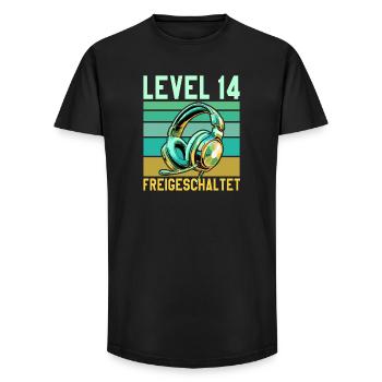 10. Geburtstag Junge Mädchen Teenager Level 10 - Long Fit Männer T-Shirt - Schwarz - Vorne - AI Model Male 185 light (185cm)