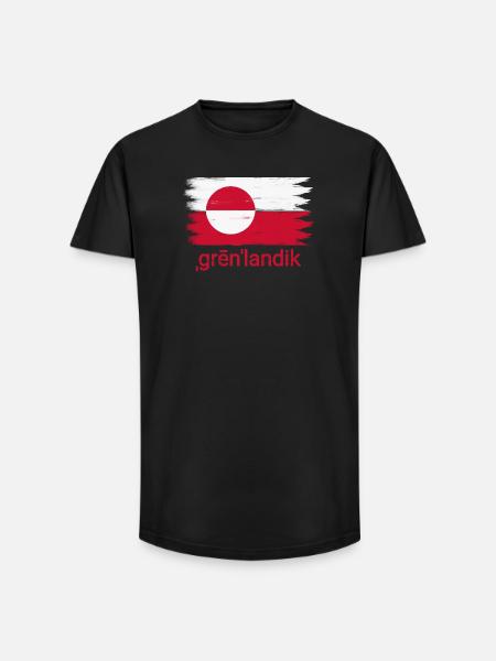 Grønlandik Flag - Long Fit Men's T-Shirt - black