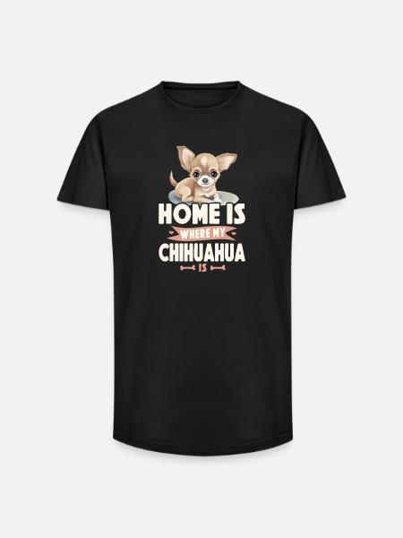 Chihuahua Chihuahueño Home Is - Long Fit Men's T-Shirt - black