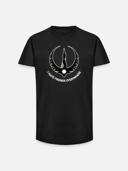 Rebellion Loon with Friends everywhere - Long Fit Men's T-Shirt - black