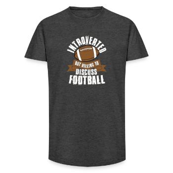Introverted But Willing To Discuss Football Season - Long Fit Männer T-Shirt - Anthrazit - Vorne - AI Model Male 185 light (185cm)