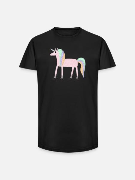 Unicorn_rollerSKate - Long Fit Männer T-Shirt - Schwarz