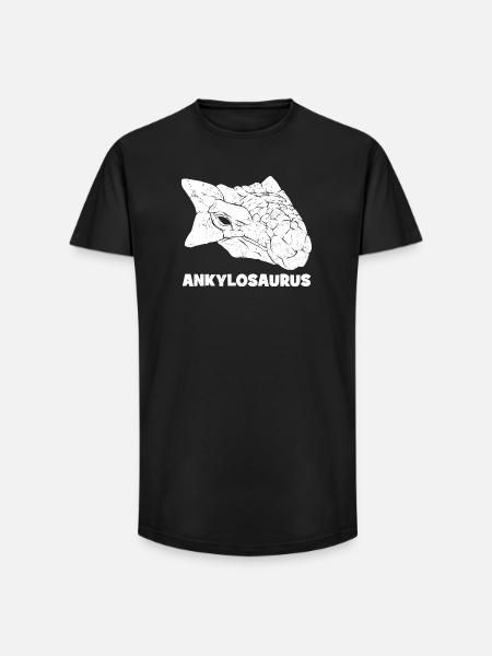 Ankylosaurus Fossil Skull - Long Fit Men's T-Shirt - black