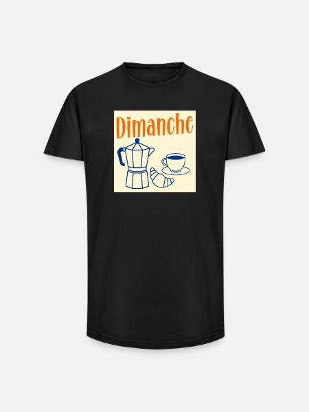 Sunday Coffee Croissant - Long Fit Men's T-Shirt - black
