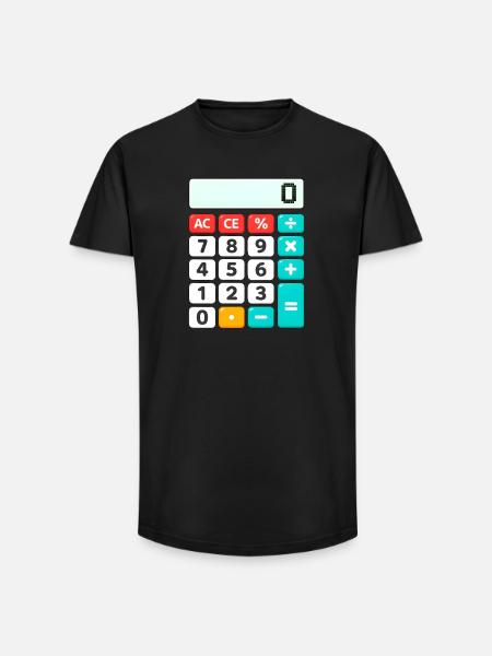 Retro-Farbblock-Rechner - Long Fit Männer T-Shirt - Schwarz