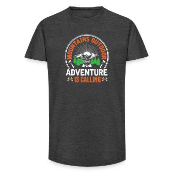 Berge – Das Abenteuer ruft - Long Fit Männer T-Shirt - Anthrazit - Vorne - AI Model Male 185 light (185cm)