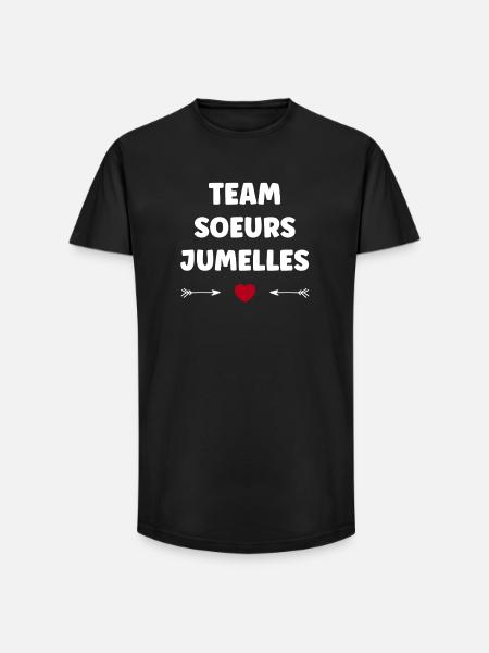 Team Twin Sisters - Long Fit Men's T-Shirt - black