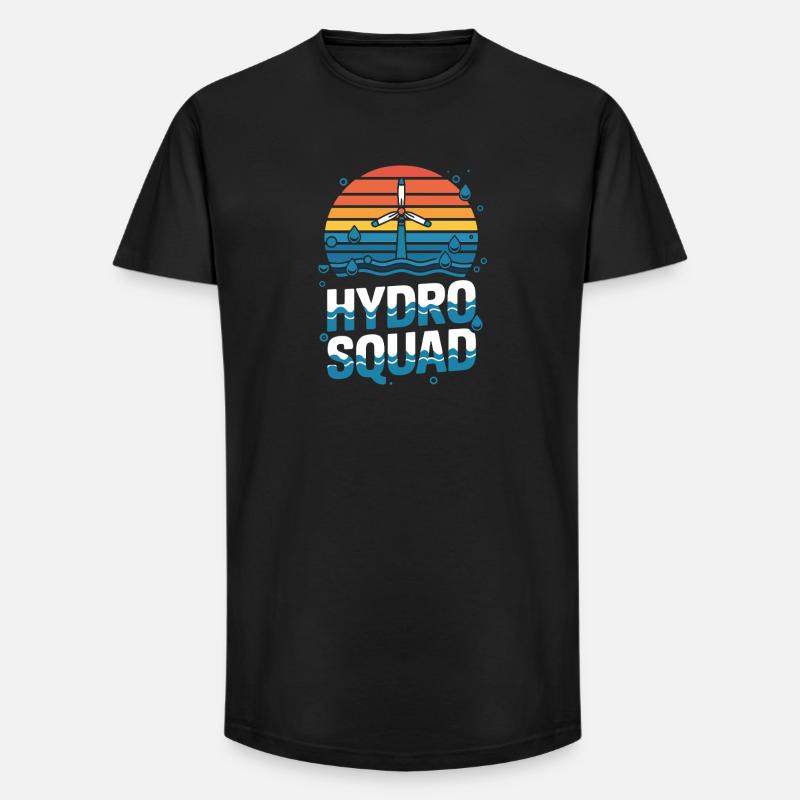 Hydro Squad Hydropower Team Renewable Energy - Long Fit Men's T-Shirt - black