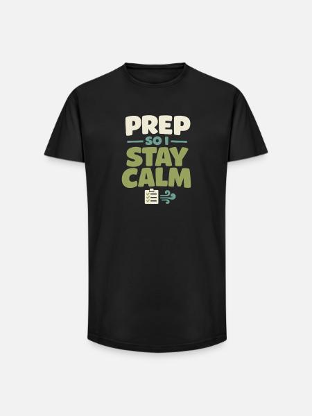 Calmness beats panic, lifestyle, - Long Fit Men's T-Shirt - black
