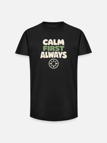 Calmness beats panic, lifestyle, - Long Fit Men's T-Shirt - black