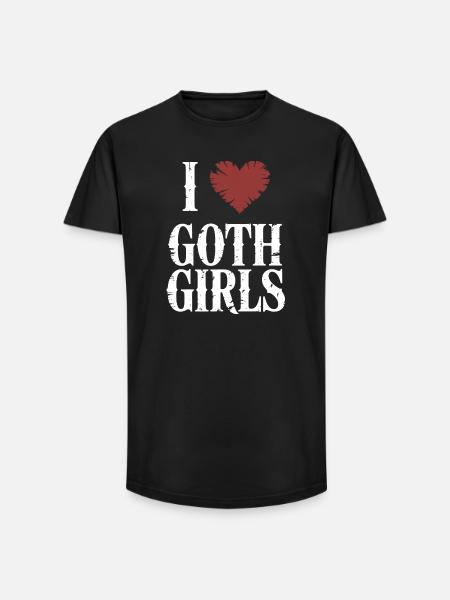 J’aime les filles gothiques - T-shirt coupe longue homme - noir